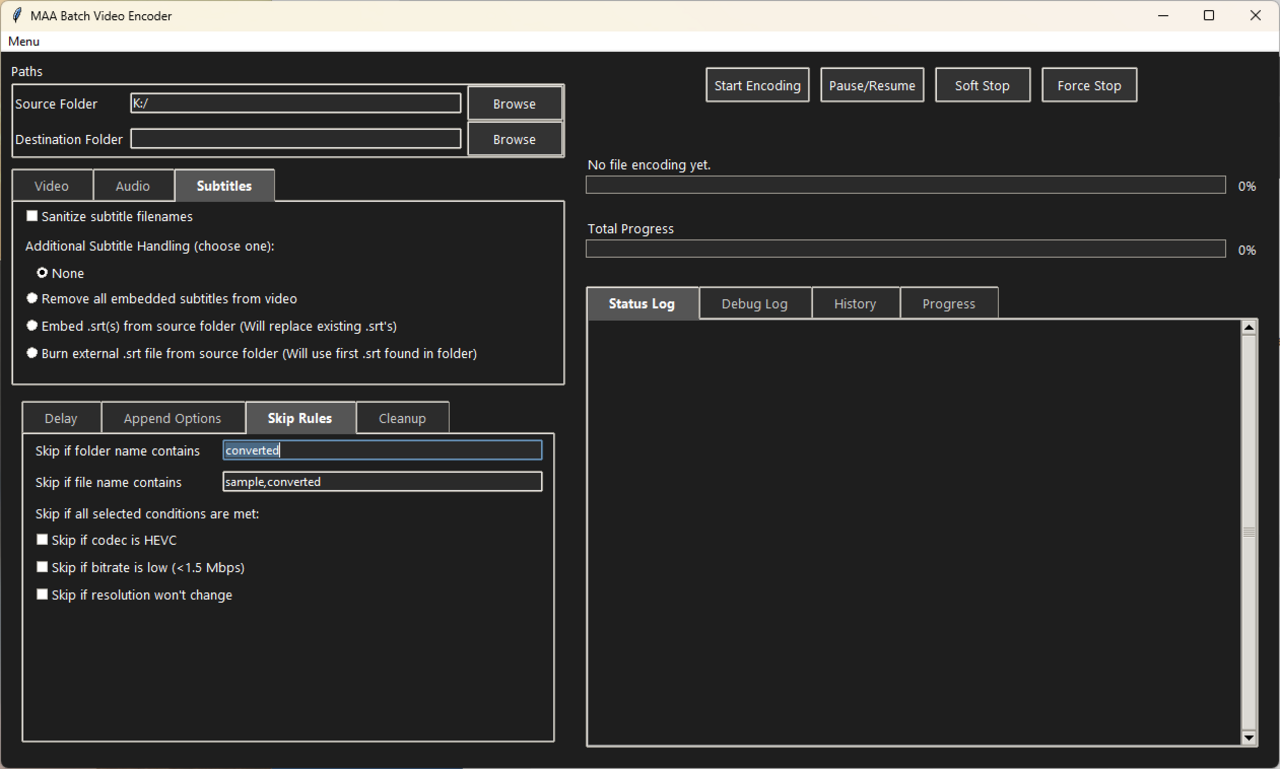 Skip Rules Tab – Avoid redundant encoding for optimized videos