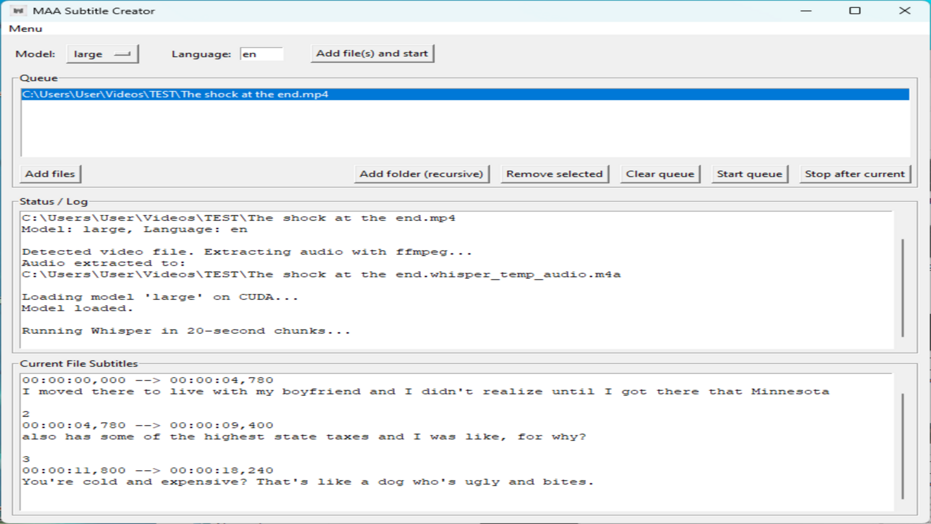 Live transcription and subtitle generation